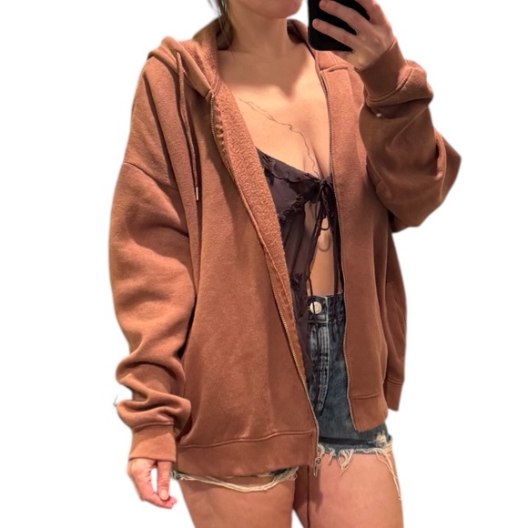 Brown Zip Up Hoodie - Picture 5 of 8